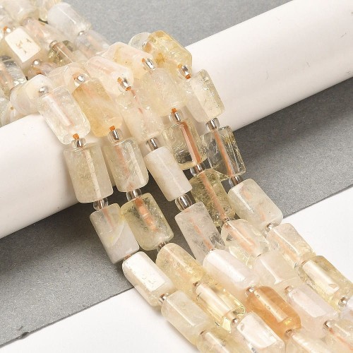 CTR11 Cytryn kamień naturalny koraliki walec 8x5mm-11x6mm