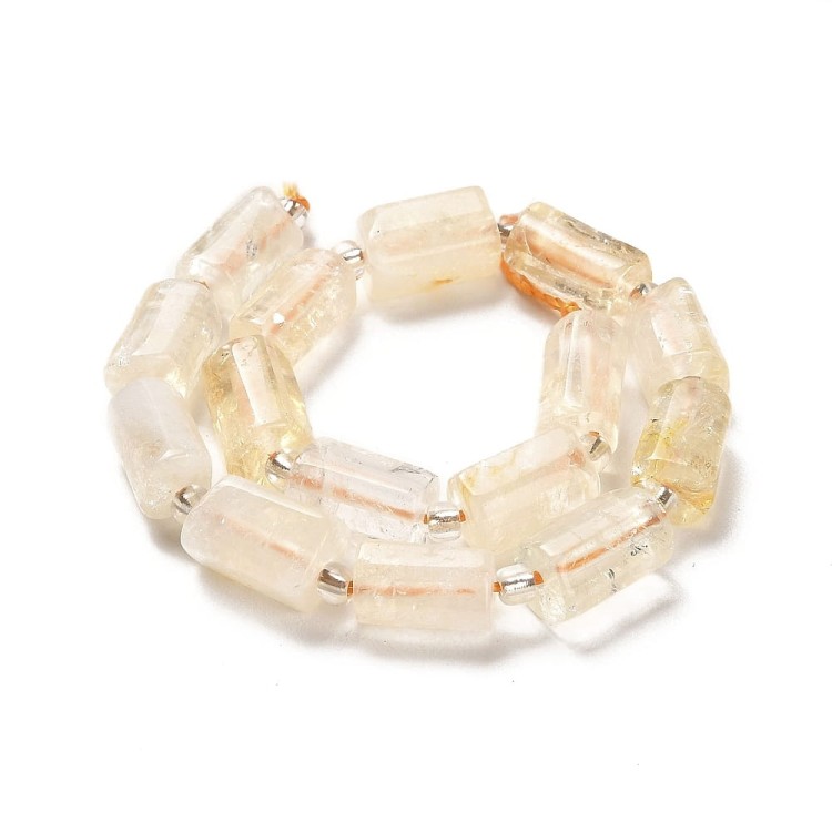 CTR11 Cytryn kamień naturalny koraliki walec 8x5mm-11x6mm