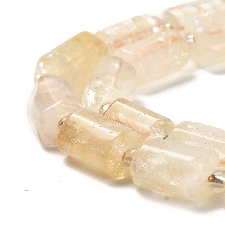 CTR11 Cytryn kamień naturalny koraliki walec 8x5mm-11x6mm