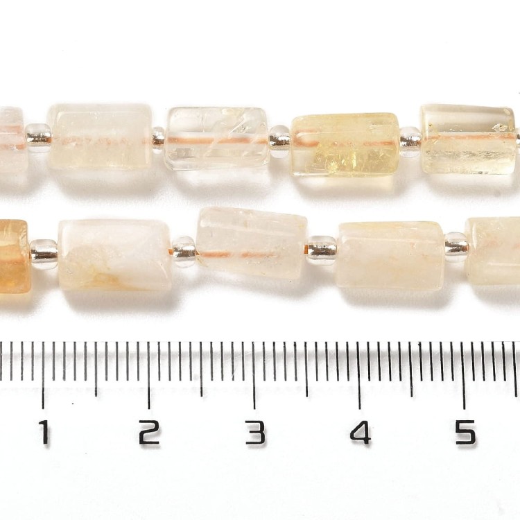 CTR11 Cytryn kamień naturalny koraliki walec 8x5mm-11x6mm