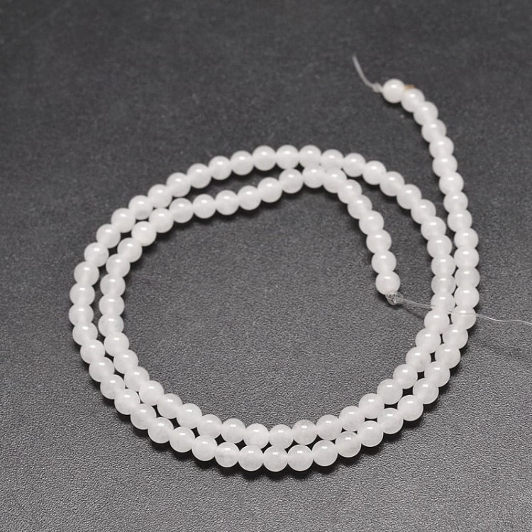 JAD153 Jadeit kamień naturalny koraliki kule 8mm biały