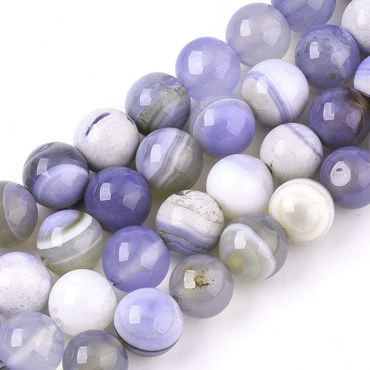 AGP150 Agat pasiasty kamień naturalny koraliki kule 10mm