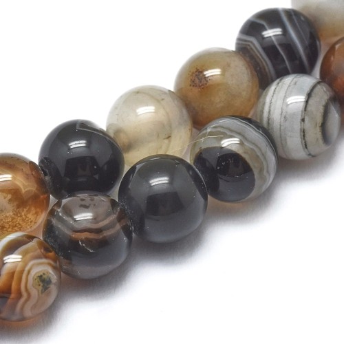 AGP157 Agat pasiasty kamień naturalny koraliki kule 6mm