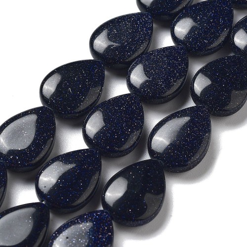 GST32 Kamień Blue Goldstone Noc Kairu koraliki łezki krople 18x13mm