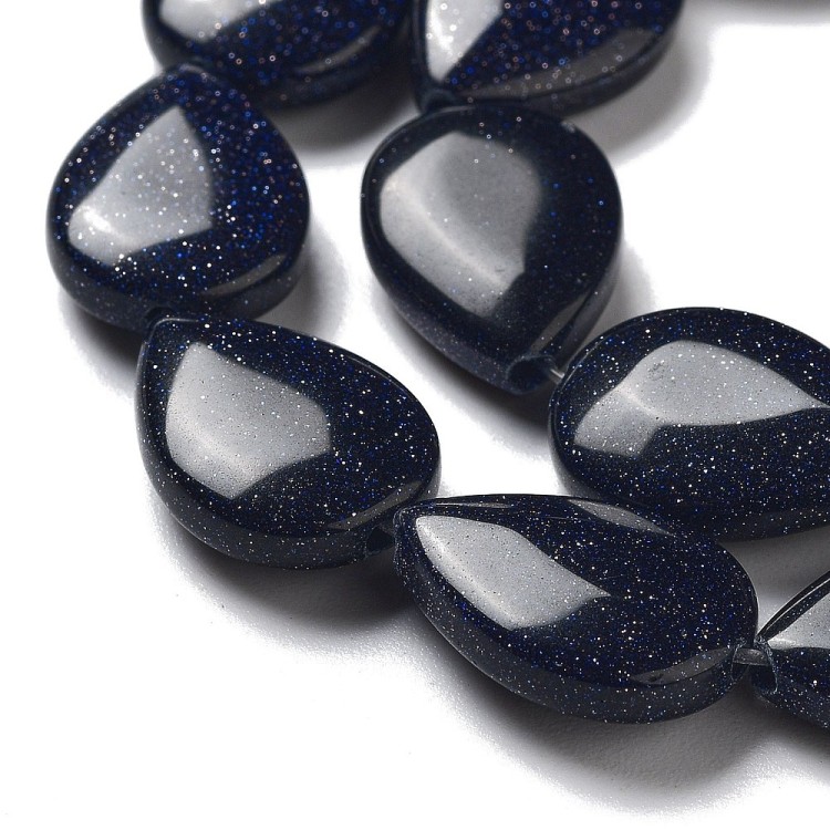 GST32 Kamień Blue Goldstone Noc Kairu koraliki łezki krople 18x13mm