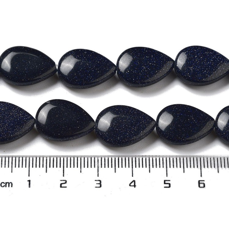 GST32 Kamień Blue Goldstone Noc Kairu koraliki łezki krople 18x13mm