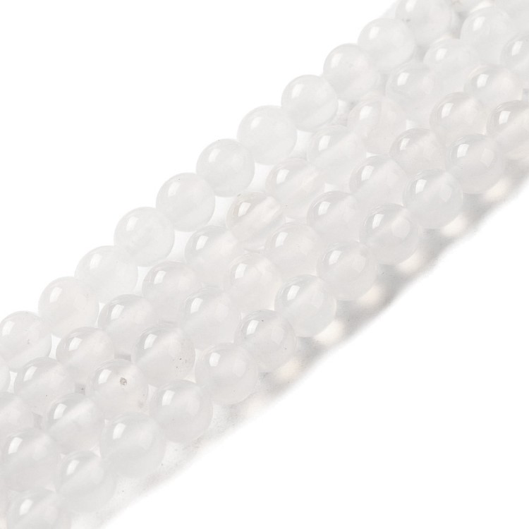 JAD155 Jadeit kamień naturalny koraliki kule 6mm biały