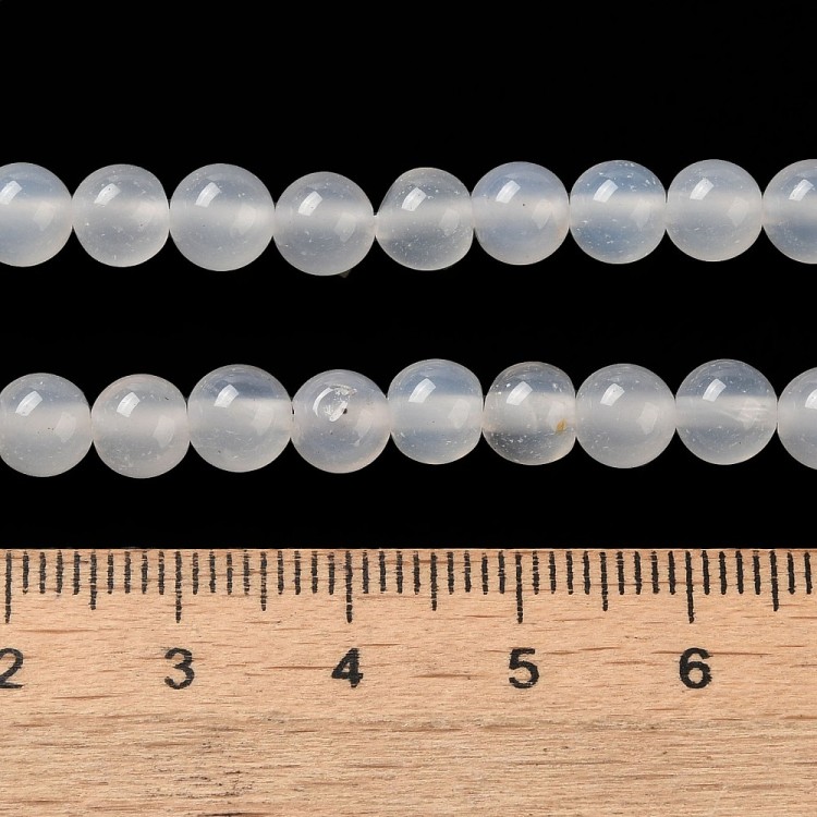 JAD155 Jadeit kamień naturalny koraliki kule 6mm biały