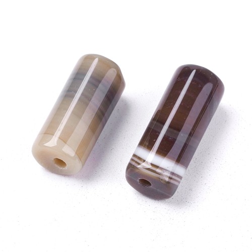 AGP160 Agat pasiasty kamień naturalny koraliki walce 20x8mm