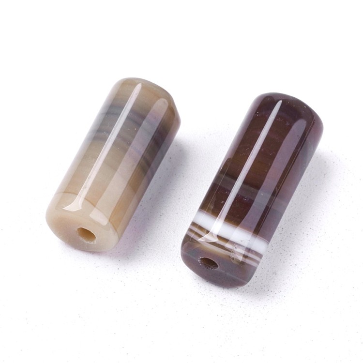 AGP160 Agat pasiasty kamień naturalny koraliki walce 20x8mm