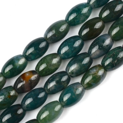 AGP162 Agat Moss mszysty kamień naturalny koraliki beczułki 12x8mm