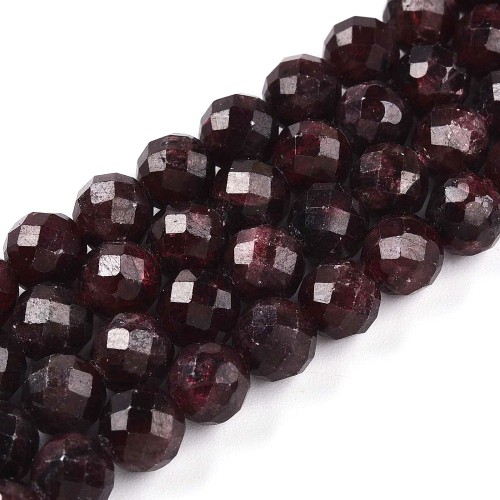 GNT21 Granat kamień naturalny koraliki kule 6mm fasetowane
