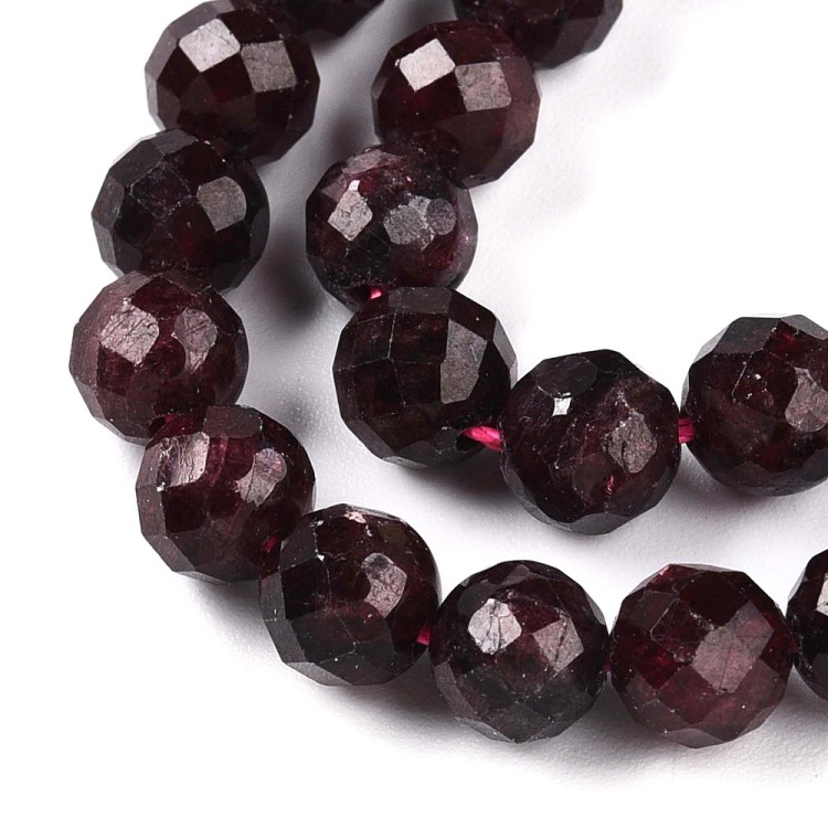 GNT21 Granat kamień naturalny koraliki kule 6mm fasetowane