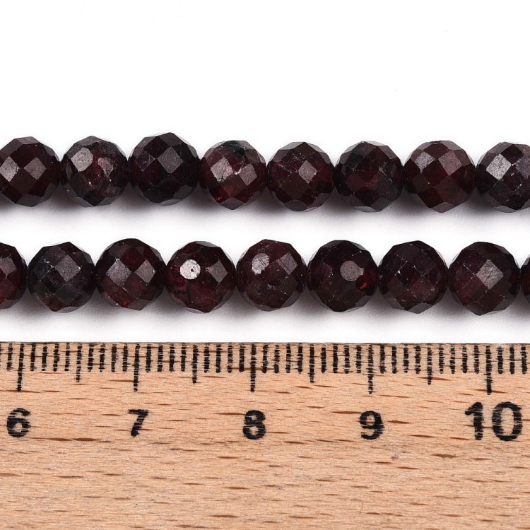 GNT21 Granat kamień naturalny koraliki kule 6mm fasetowane