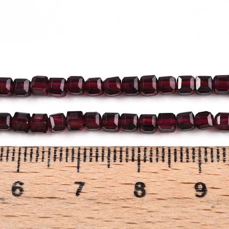GNT24 Granat kamień naturalny koraliki kostki 3mm fasetowane