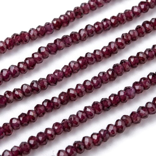 GNT25 Granat kamień naturalny koraliki rodelle 3x2mm fasetowane