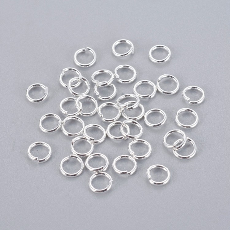 OG117 Ogniwa kółka kółeczka 6mm/1mm stal nierdzewna srebrne