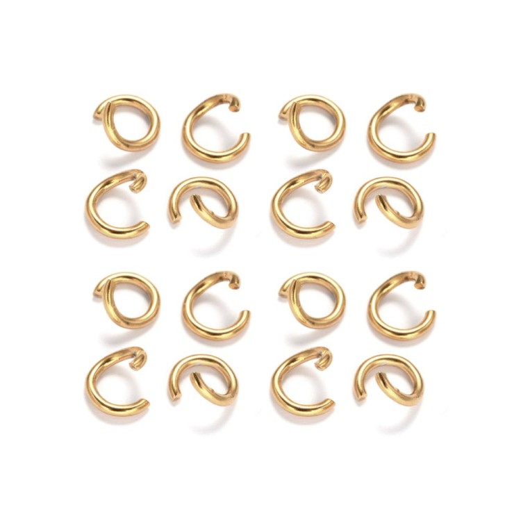 OG120 Ogniwa kółka kółeczka 5mm/0,8mm stal nierdzewna IP złote 18K