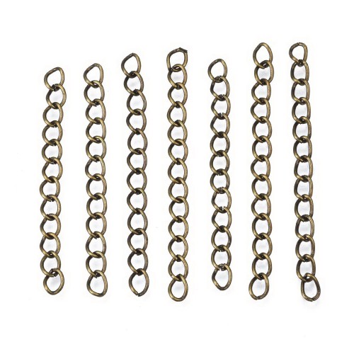 LAN218 Łańcuszek dystansowy regulacyjny 50mm ogniwa 5,5x4mm antyczny brąz