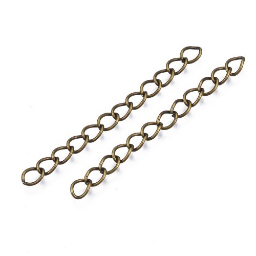 LAN218 Łańcuszek dystansowy regulacyjny 50mm ogniwa 5,5x4mm antyczny brąz