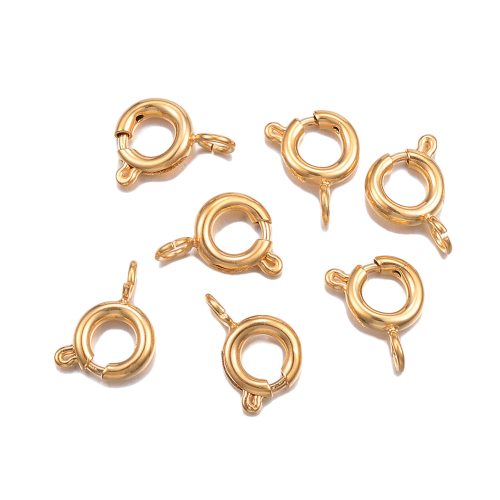 ZAP446 Zapięcie do biżuterii federing 8mm stal nierdzewna 2szt złote IP