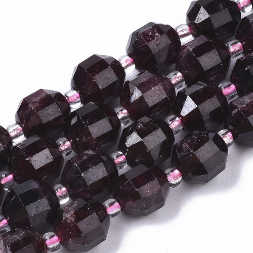 GNT27 Granat kamień naturalny koraliki kule fasetowane 8mm