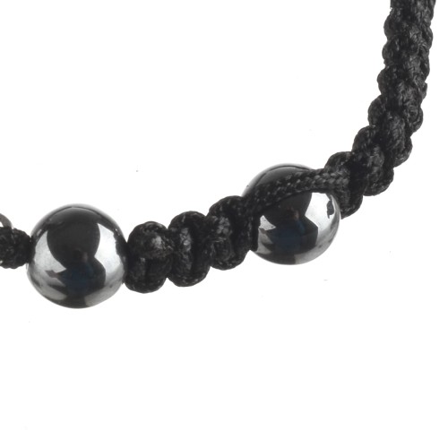 Bransoletka pleciona Shamballa krzyż gothic punk cyrkonie