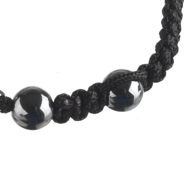 Bransoletka pleciona Shamballa krzyż gothic punk cyrkonie