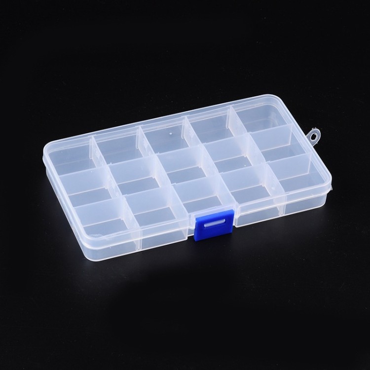 ORG98 Plastikowy pojemnik 175x100mm organizer 15 przegródek na koraliki drobiazgi