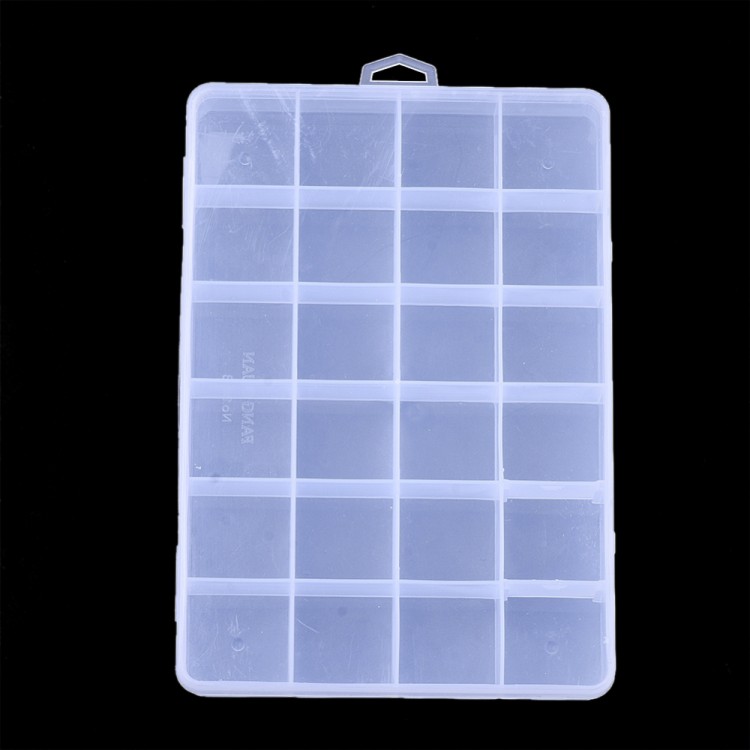 ORG100 Plastikowy pojemnik 130x190mm organizer z 24 przegródkami na koraliki drobiazgi