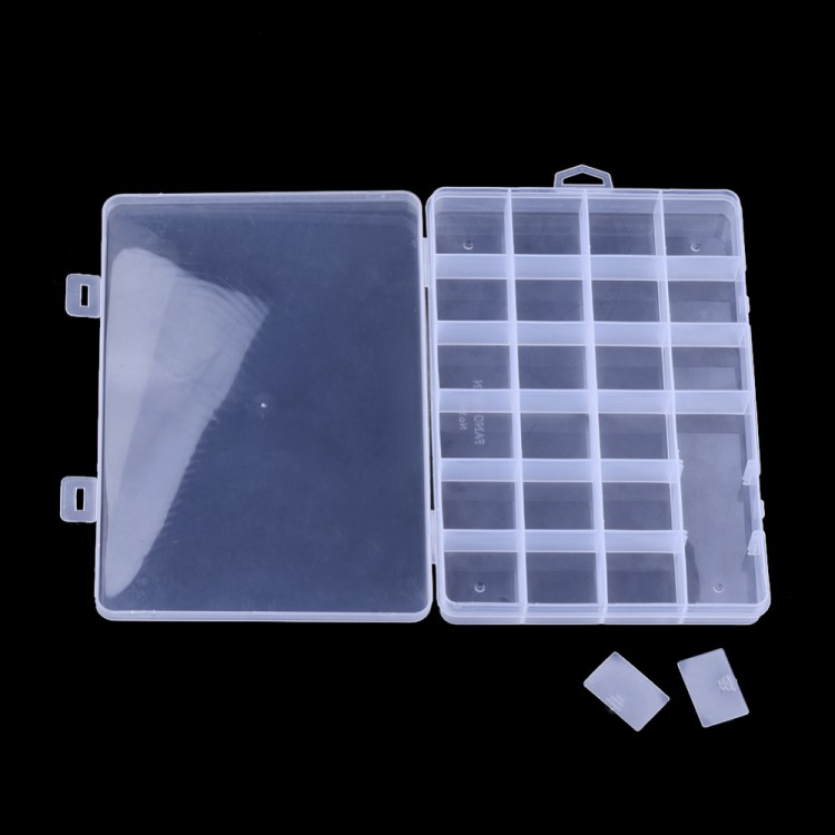ORG100 Plastikowy pojemnik 130x190mm organizer z 24 przegródkami na koraliki drobiazgi
