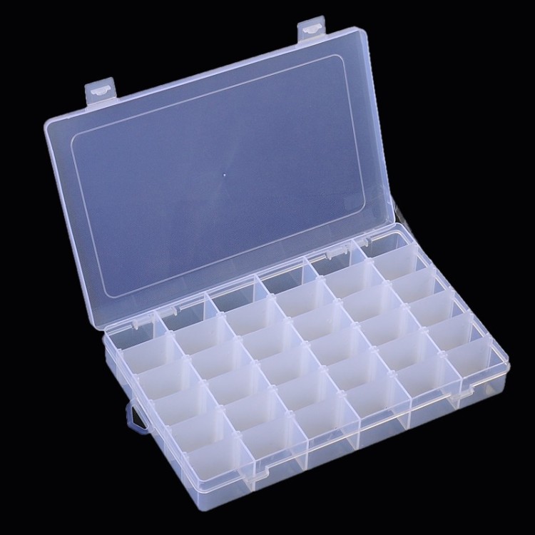 ORG61 Plastikowy pojemnik 280x178mm organizer z 36 przegródkami na koraliki drobiazgi