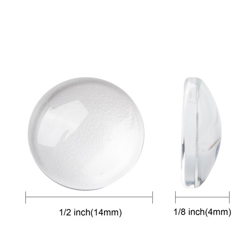 KABK92 Kaboszon szklany okrągły 14mm 10szt transparentny