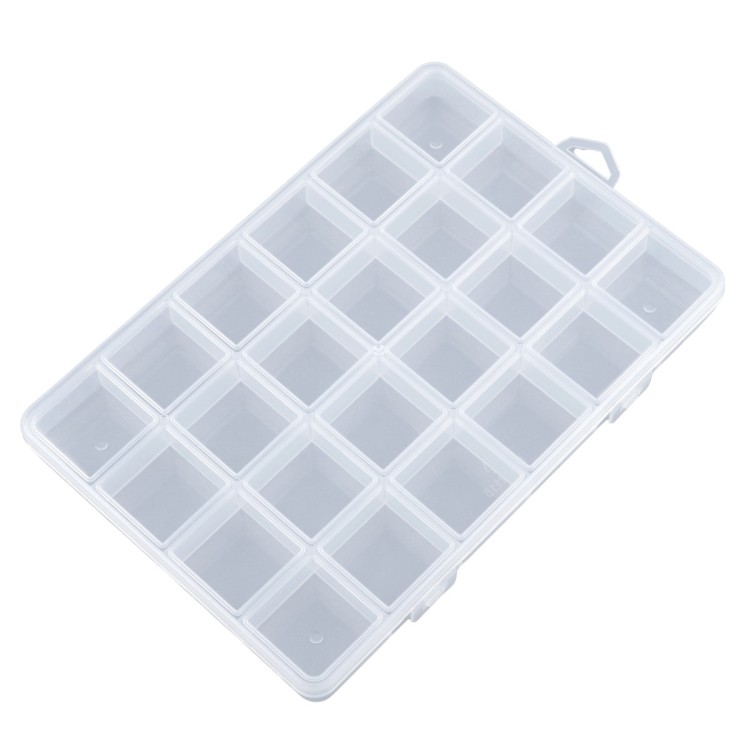 ORG205 Plastikowy pojemnik 190x130mm organizer z 24 przegródkami na koraliki
