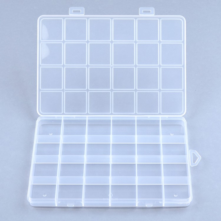 ORG205 Plastikowy pojemnik 190x130mm organizer z 24 przegródkami na koraliki
