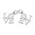 ZSS301 Zawieszka do biżuterii stal nierdzewna LOVE 16x16mm