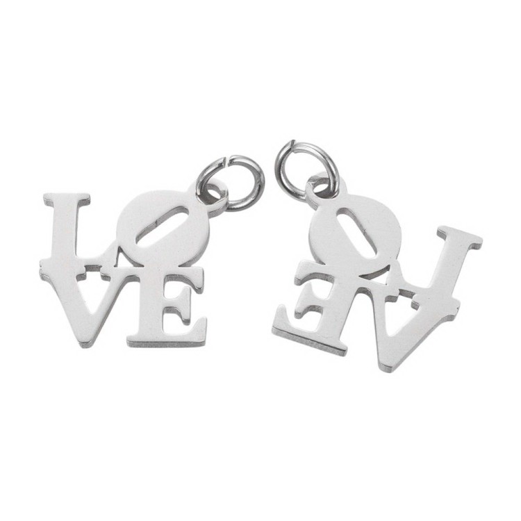 ZSS301 Zawieszka do biżuterii stal nierdzewna LOVE 16x16mm