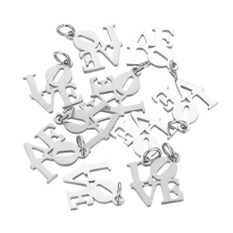 ZSS301 Zawieszka do biżuterii stal nierdzewna LOVE 16x16mm