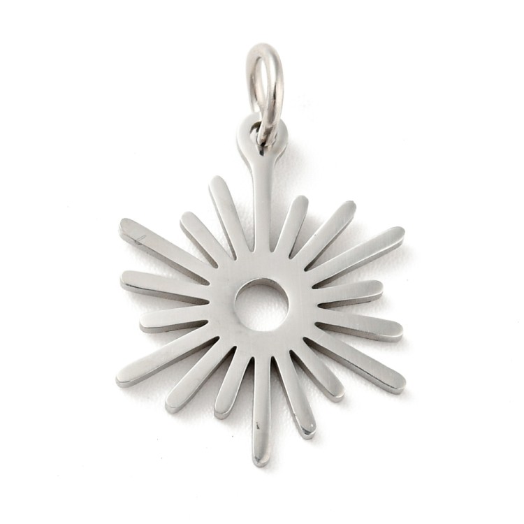 ZSS302 Zawieszka do biżuterii stal nierdzewna słońce 14x18mm