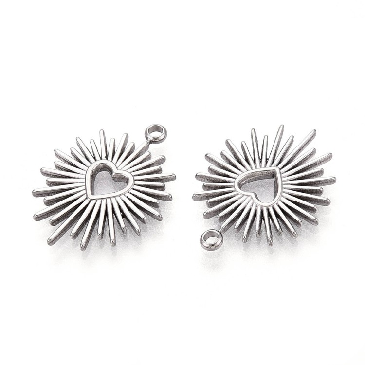 ZSS303 Zawieszka do biżuterii stal nierdzewna serce 18x23mm