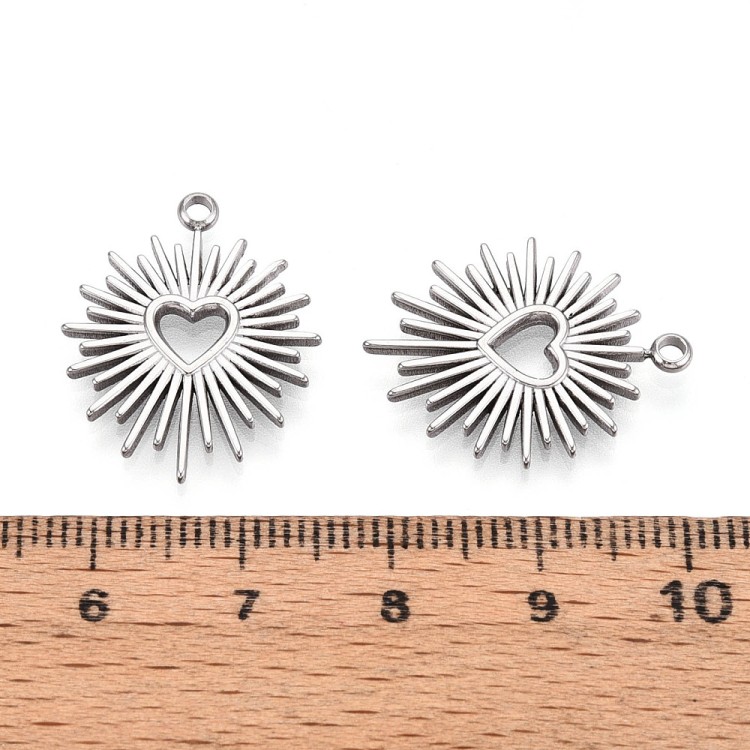 ZSS303 Zawieszka do biżuterii stal nierdzewna serce 18x23mm