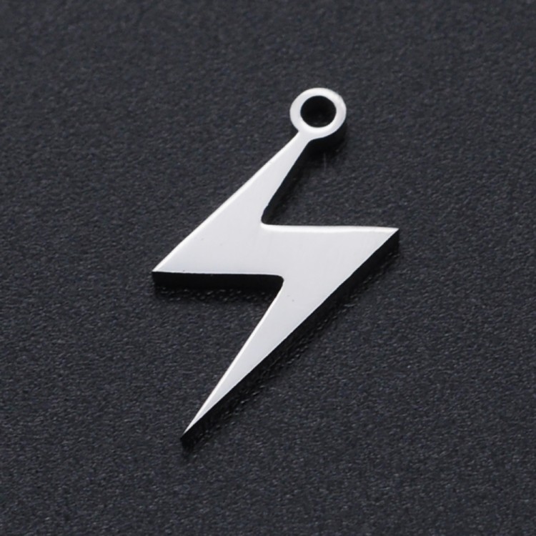 ZSS304 Zawieszka do biżuterii stal nierdzewna błyskawica piorun 8x16mm