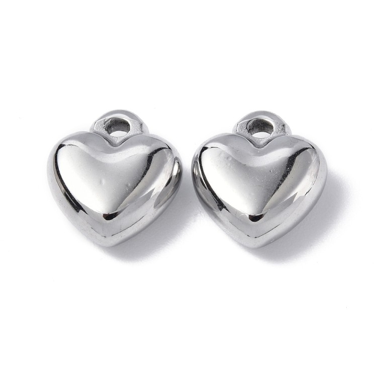 ZSS305 Zawieszka do biżuterii stal nierdzewna serce serduszko 11x12mm