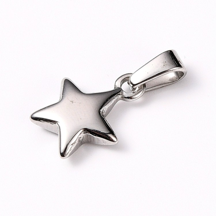 ZSS306 Zawieszka do biżuterii stal nierdzewna gwiazda 10x13mm