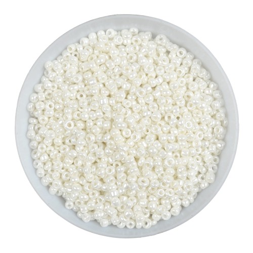 RA512 Koraliki szklane drobne seeds okrągłe rokail 2mm 20g białe perłowe