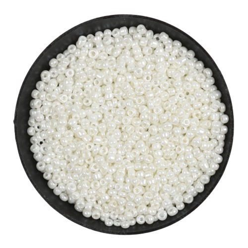 RA512 Koraliki szklane drobne seeds okrągłe rokail 2mm 20g białe perłowe