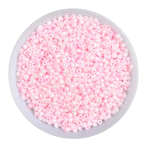 RA513 Koraliki szklane drobne seeds 12/0 okrągłe rokail 2mm 20g różowe perłowe