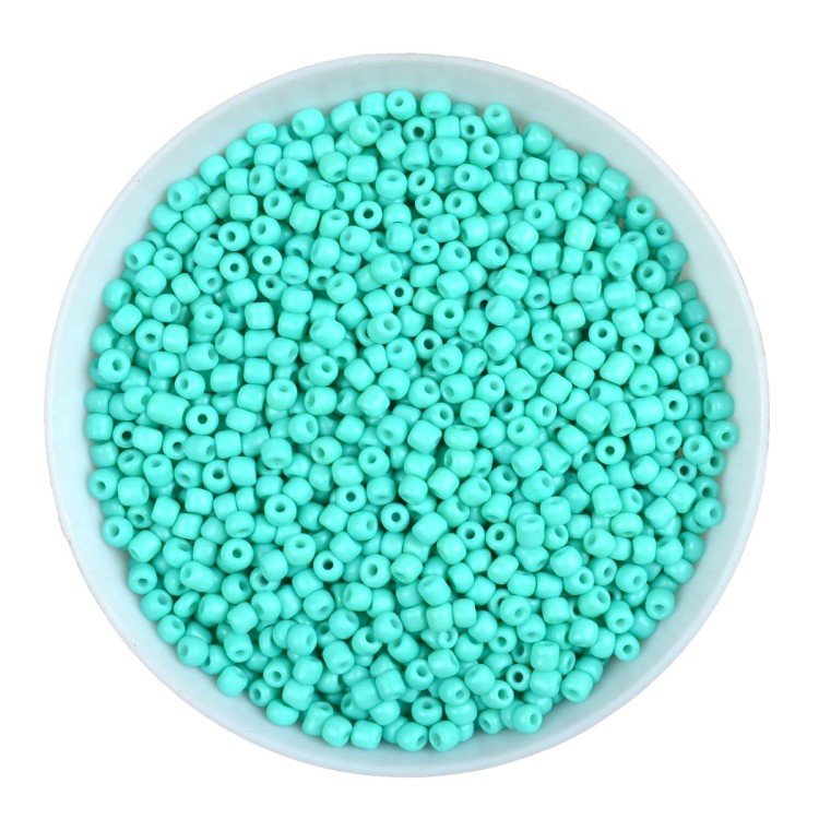 RA514 Koraliki szklane drobne seeds 12/0 okrągłe rokail 2mm 20g zielone turkusowe