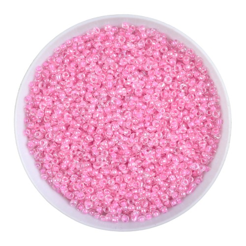 RA516 Koraliki szklane drobne seeds 15/0 okrągłe rokail 1,5mm 20g pudrowe różowe