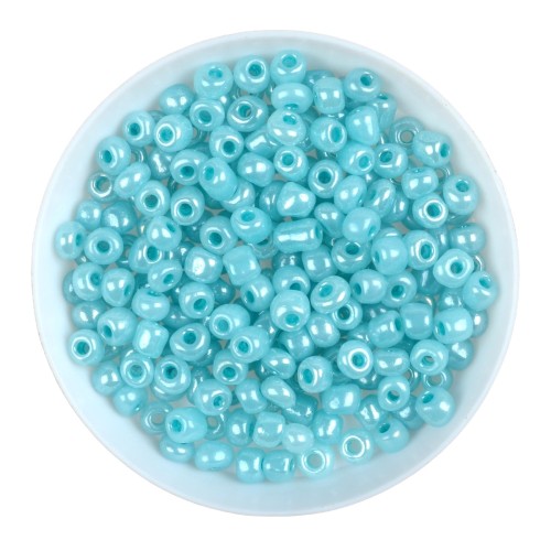 RA523 Koraliki szklane drobne seeds 5/0 okrągłe rokail 4,5mm 20g zielony turkus perłowy